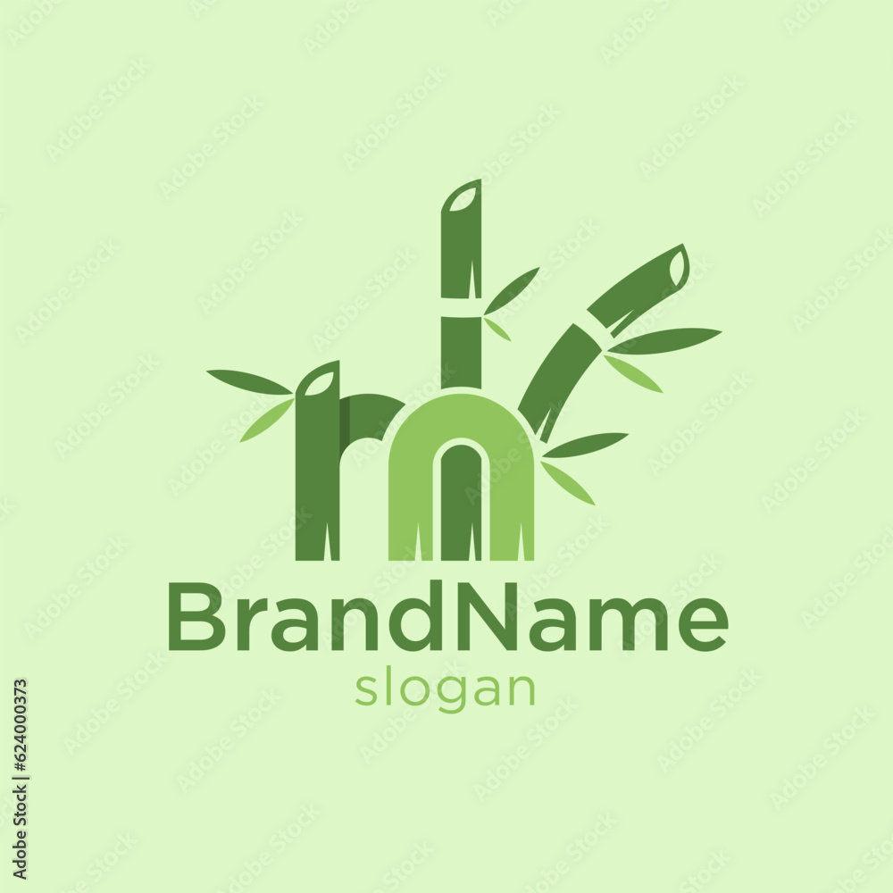 Letter M bamboo Nature logo design element vector Letter M bamboo Nature logo design element vector