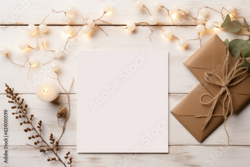 Christmas holiday card envelope. Generate Ai