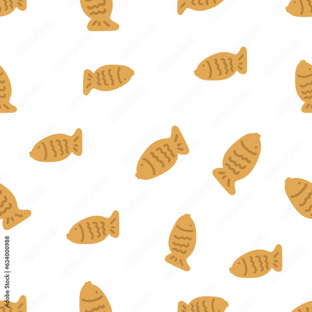 seamless pattern Korean fish cake isolated on white background seamless pattern Korean fish cake isolated on white background