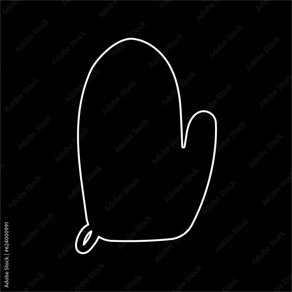 Obraz premium kitchen mitten line doodle cook element icon