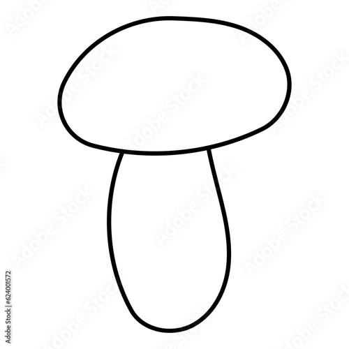 mushroom autumn black white line doodle element