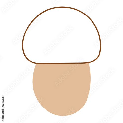 mushroom autumn forest colored line doodle element