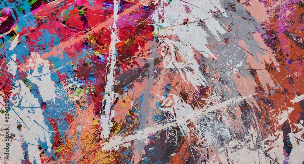 Abstract Grunge Background Graphic Watercolor Stylization on Textured Canvas of Chaetic Strokes of Paint Spots