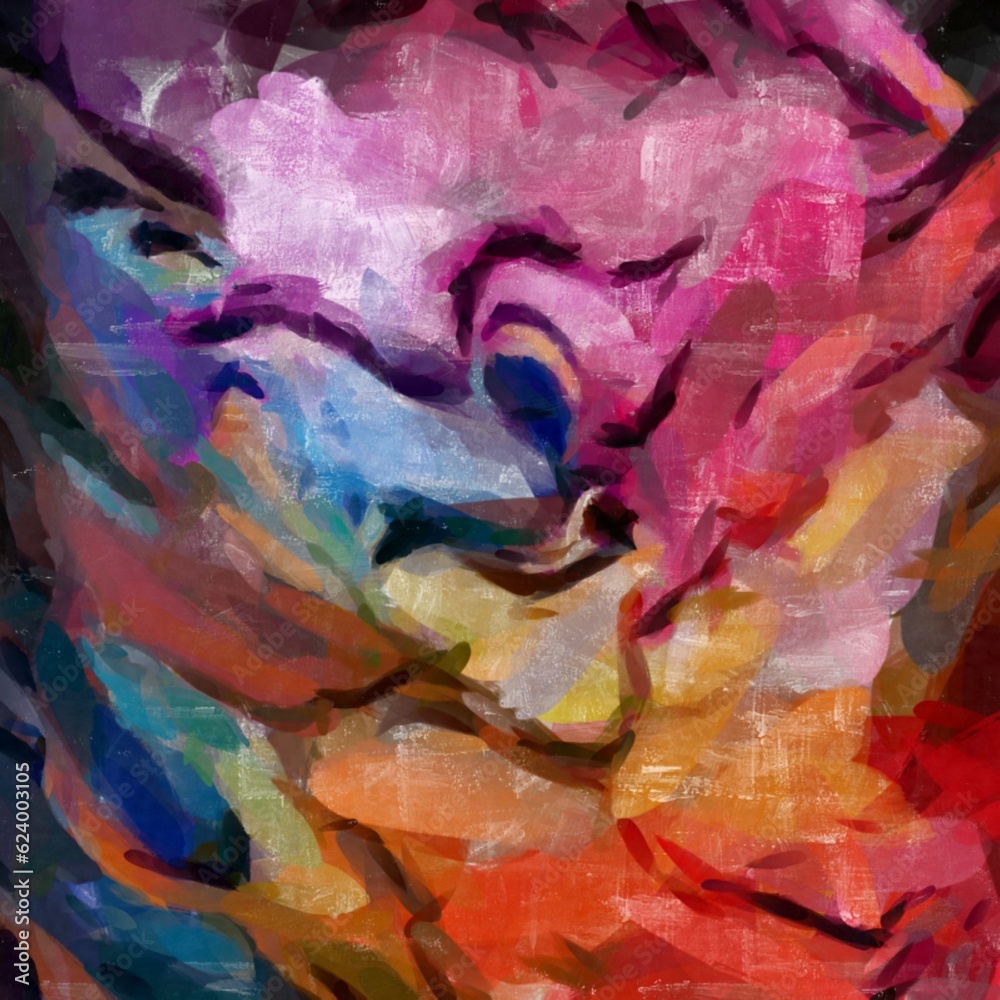 Abstract Grunge Background Graphic Watercolor Stylization on Textured Canvas of Chaetic Strokes of Paint Spots