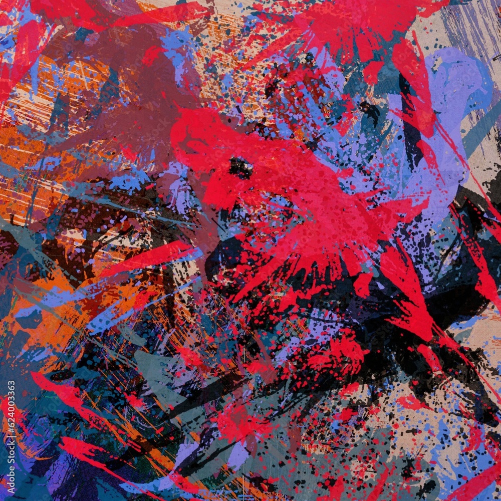 Abstract raster grunge background with blurred wavy smears of paint