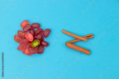 Food, donuts, sweets, custard, on a clean background, blue, banner, peach, pastries, decorative pastries, sweet, tasty, on a plate, on a plate