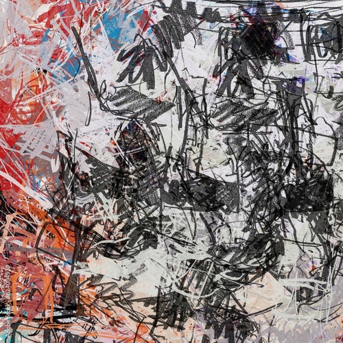 Obraz na płótnie Abstract raster grunge background with blurred wavy smears of paint w salonie