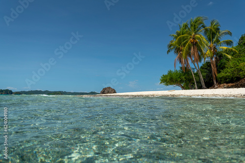 Small tropical island, Granito de Oro island, Coiba national park, Panama, Central America - stock photo