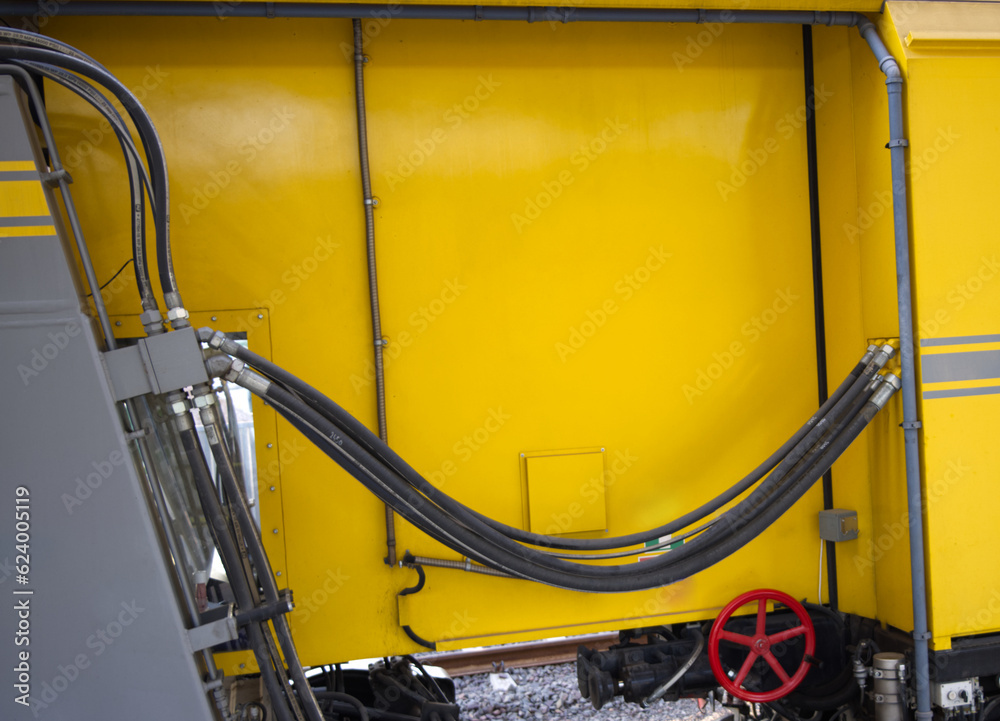 Hydraulic lines with black plastic tape Antistatic for explosive