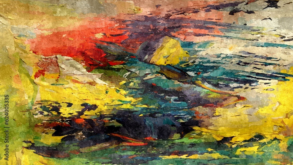 Abstract raster grunge background with blurred wavy smears of paint
