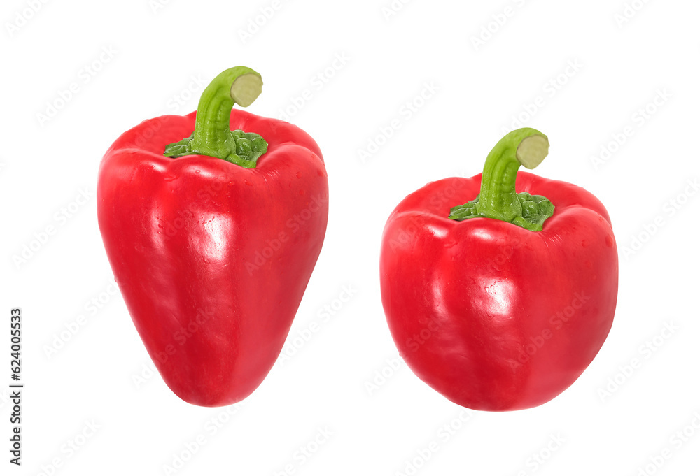 red bell pepper or capsicum isolated on white background with clipping path. red bell pepper or capsicum isolated on white background with clipping path.