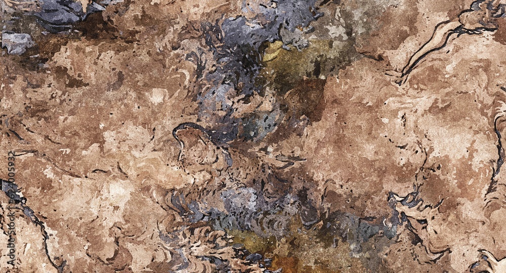 Abstract Grunge Background Graphic Watercolor Stylization on Textured Canvas of Chaetic Strokes of Paint Spots