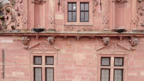Up the wall of Johannisburg palace on a cloudy day. photo