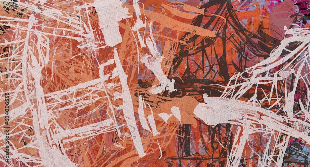 Abstract Grunge Background Graphic Watercolor Stylization on Textured Canvas of Chaetic Strokes of Paint Spots
