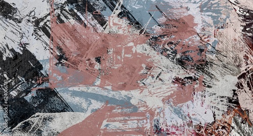 Obraz na płótnie Abstract raster grunge background with blurred wavy smears of paint w salonie