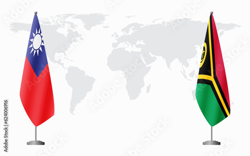 Taiwan and Vanuatu flags for official meeting