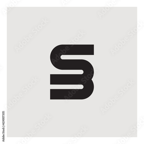 3S.Vector design element, logo or icon. Logotype template with number 3 and letter S.