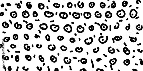 Background with cartoon eyes with black brush on white background Vector