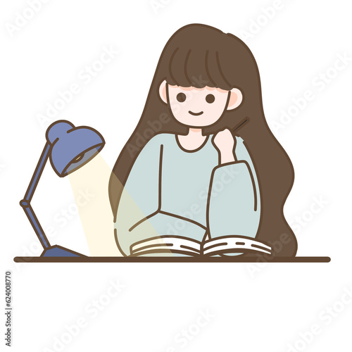 Girl reading a book photo