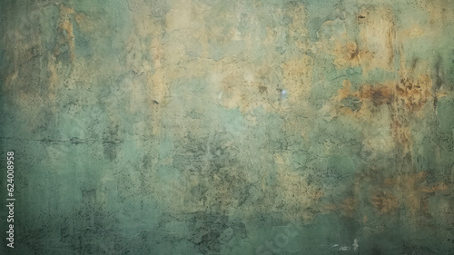 Vintage Green Concrete Wall: Textured Background with Tonal Paint © M.Gierczyk