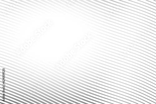 Diagonal lines halftone effect. Abstract black and white background with curve lines and waves. Banner.