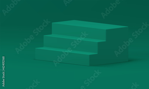 3d stairway level steps construction pedestal basic foundation realistic vector illustration