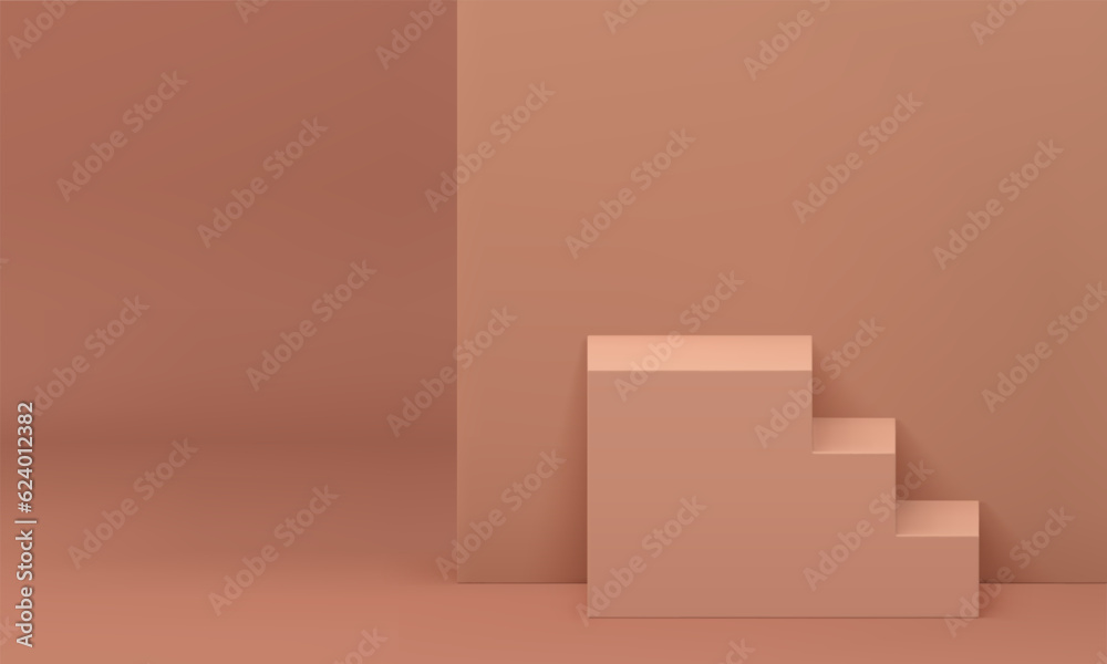 Beige 3d staircase level basic foundation win ceremony celebration progress aspirations vector