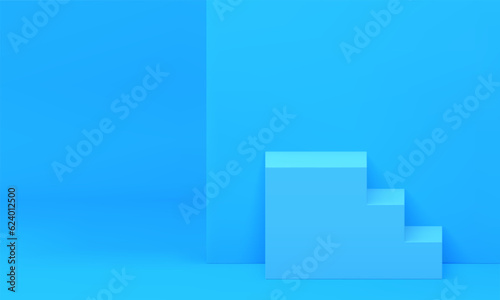 3d stairs podium wall advertising showroom retail merchandise product premium presentation vector
