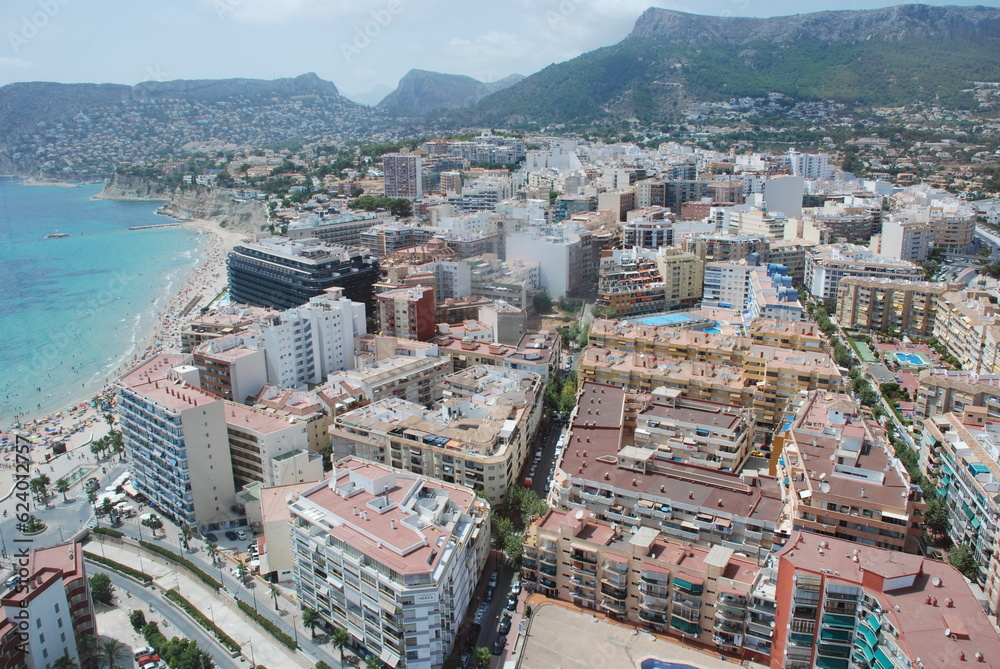 aerial view of the city Calpe, Spain