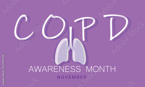 National COPD Awareness month. background, banner, card, poster, template. Vector illustration.