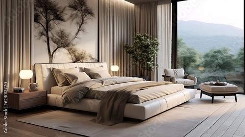 Interior design of modern elegant bedroom generative ai