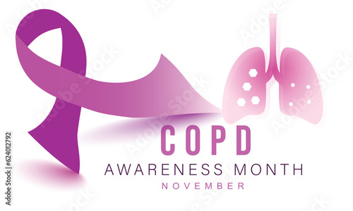 National COPD Awareness month. background, banner, card, poster, template. Vector illustration.