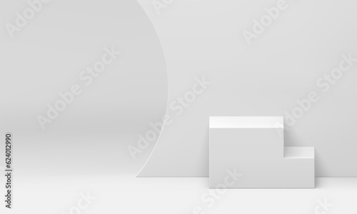 3d staircase level step pedestal basic foundation geometric structure win ceremony realistic vector