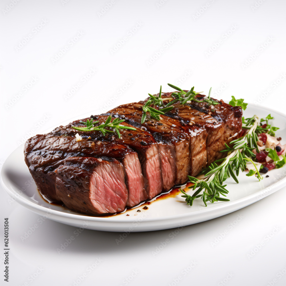 delicious stake on a white plate