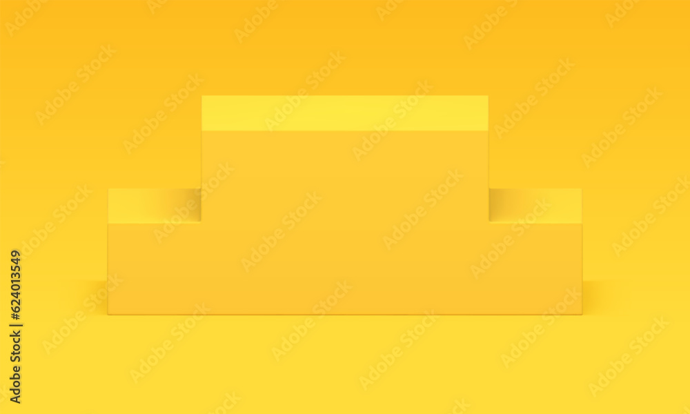 3d podium yellow best award arena stairs for event ceremony celebration realistic vector