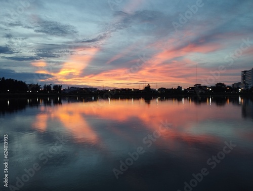 sunset over the river © Prasit