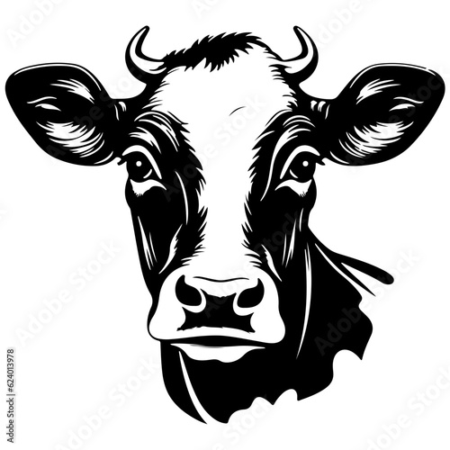 Cow head pixel perfect linear icon. Animal concept