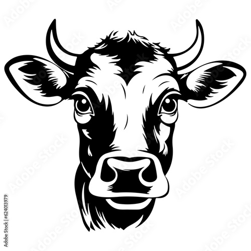 Cow head pixel perfect linear icon. Animal concept