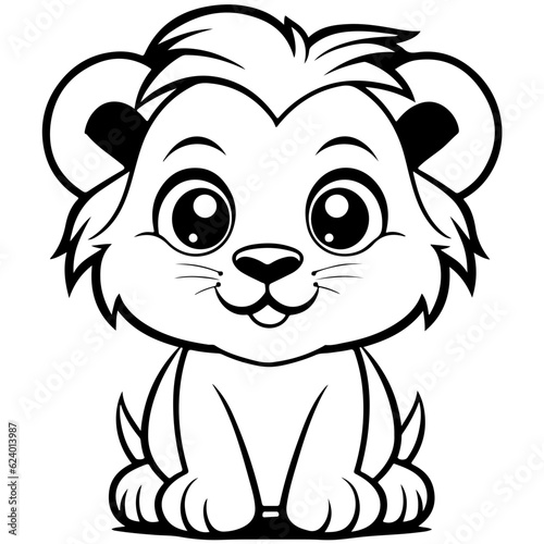 Lion head pixel perfect linear icon. Animal concept