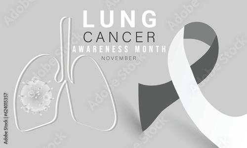 November is Lung cancer awareness month. background, banner, card, poster, template. Vector illustration.
