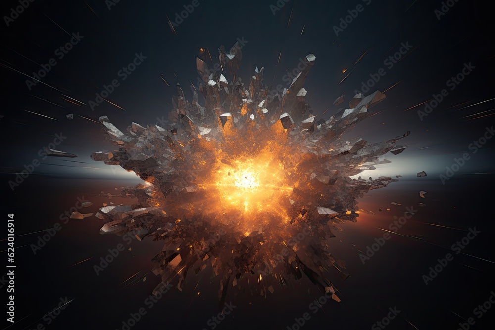 Fototapeta premium 3d abstract fractal background. Design element for brochure, advertisements, presentation, web and other graphic designer works. Digital collage. 3d Illustration of particle burst, AI Generated
