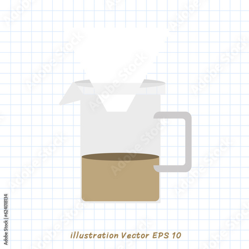 coffee dripper on checkered paper,Flat Modern design ,Vector illustration EPS 10