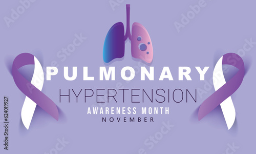 Pulmonary Hypertension awareness month. background, banner, card, poster, template. Vector illustration.