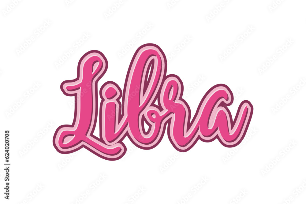Libra text effect. hand drawn lettering. Vector illustration for your design Libra text effect. hand drawn lettering. Vector illustration for your design