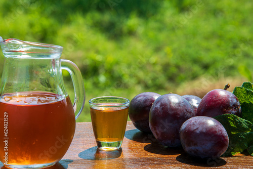Plum brandy alcohol serbian drink rakia, rakija