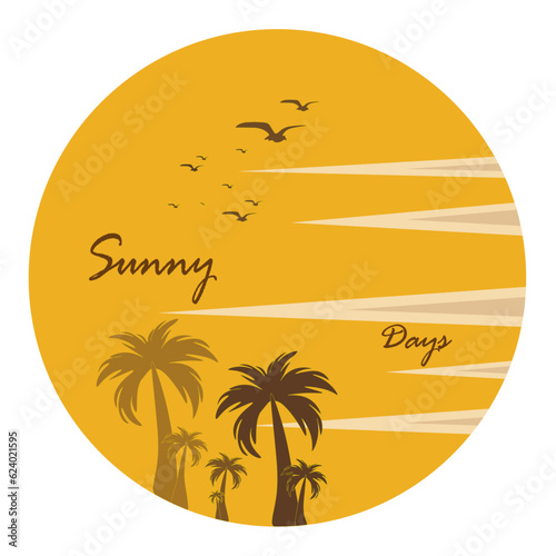 SUNNY DAYS PALM BEACH EMBLEM ILLUSTRATION