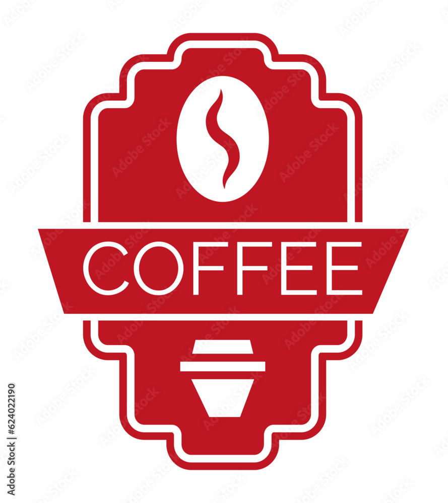 Coffee label. Design template emblem, logo, signboard, banner for cafe, coffee shop, coffee shop. Vector isolated illustration. Coffee label. Design template emblem, logo, signboard, banner for cafe, coffee shop, coffee shop. Vector isolated illustration.