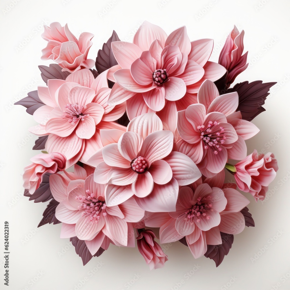 3d Pink Flower Clipart, 3d Pink Flower Sublimation Clipart, Pink Flowers, Generated by AI 3d Pink Flower Clipart, 3d Pink Flower Sublimation Clipart, Pink Flowers, Generated by AI