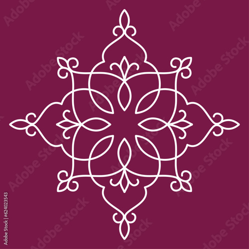 Circular pattern. Mandala. Round linear vector ornament.