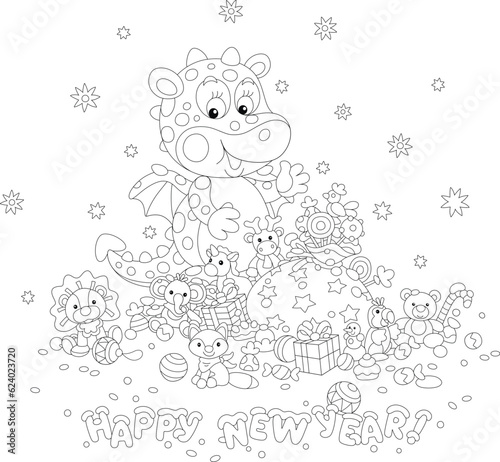 New Year card with a happy ...